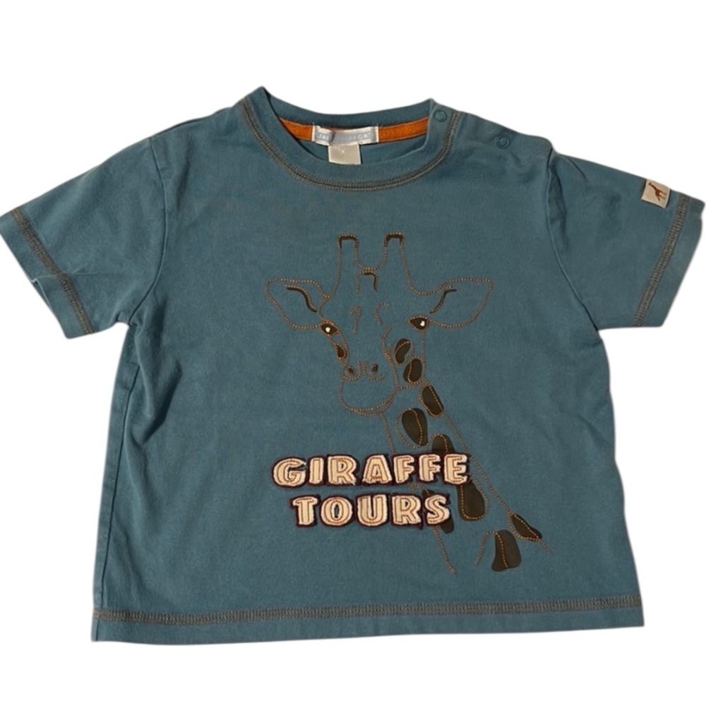 Janie and Jack Snap Shoulder Giraffe T-Shirt 12-18months